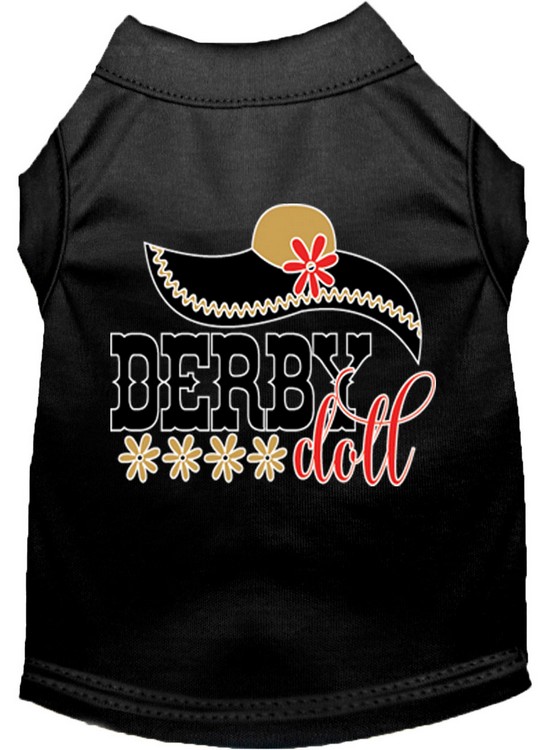 Derby Doll Screen Print Dog Shirt Black XS